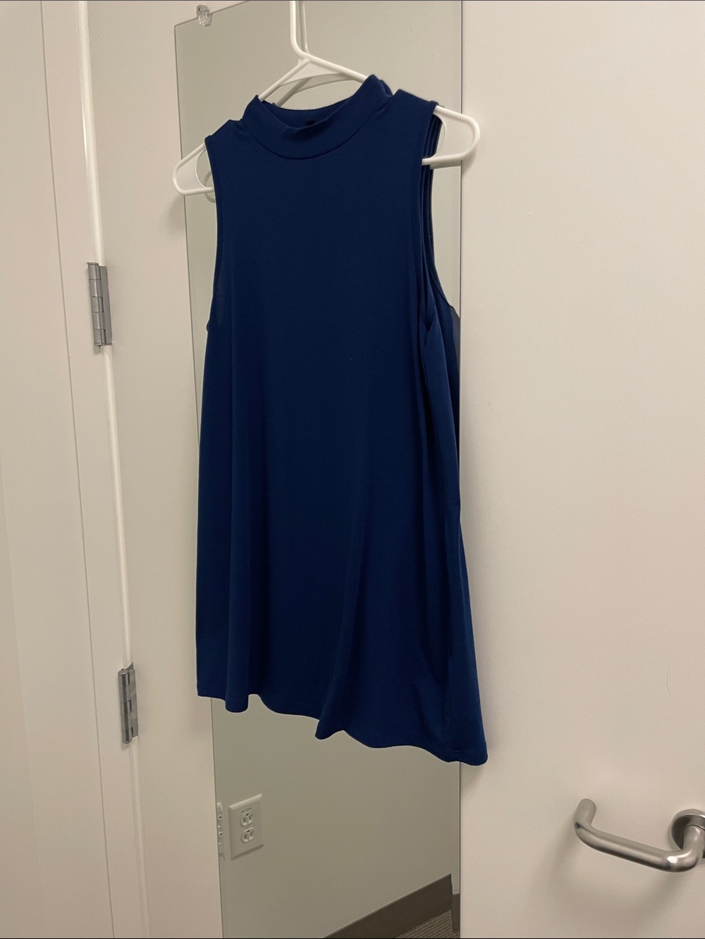 Navy Mock Neck Sleeveless dress